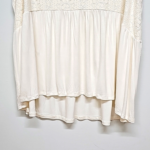 Eyeshadow cream lace empire waist baby doll tank hi low hem size 3X - Picture 3 of 9